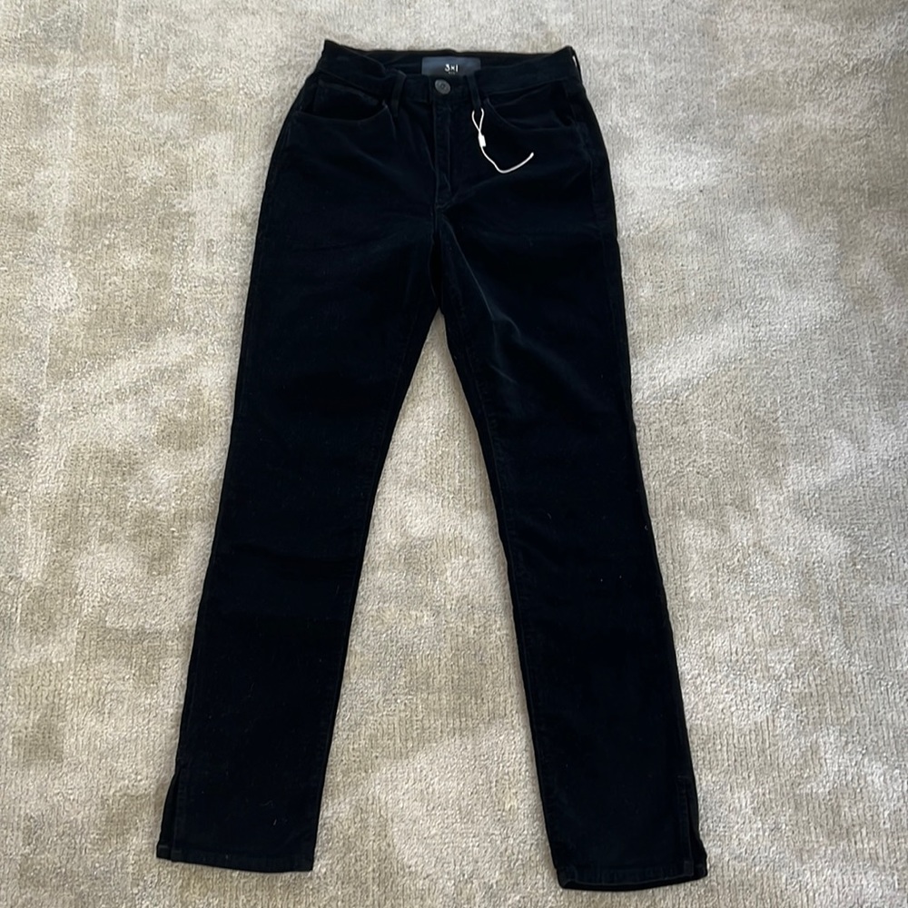 NWT never worn black velvet 3x1 jeans-style pants